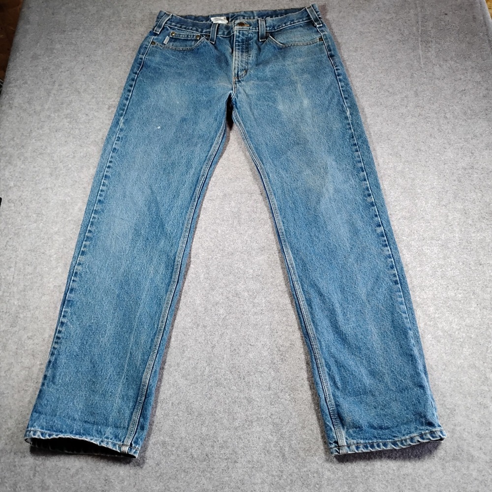 Carhartt B480 DVB Traditional Fit‎ Jeans Mens 34x33 Blue Denim Work Pants